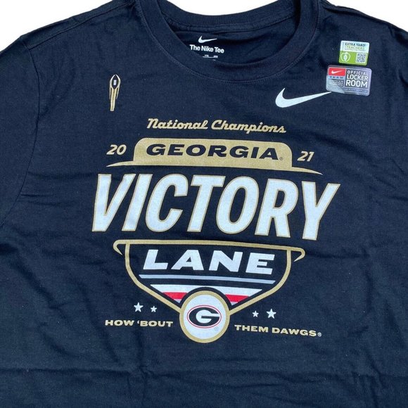 Georgia Bulldogs Nike CFP 2021 National Champions Locker Room Tee Size 2XL Black - Picture 2 of 5